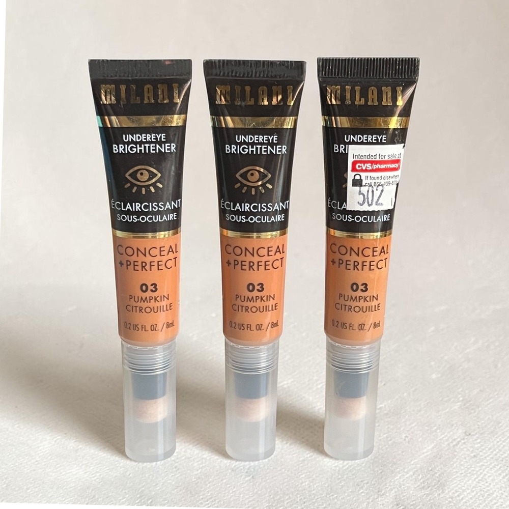 Milani Conceal + Perfect Undereye Brightener 0.2oz 03 Pumpkin Color Correct 3pk